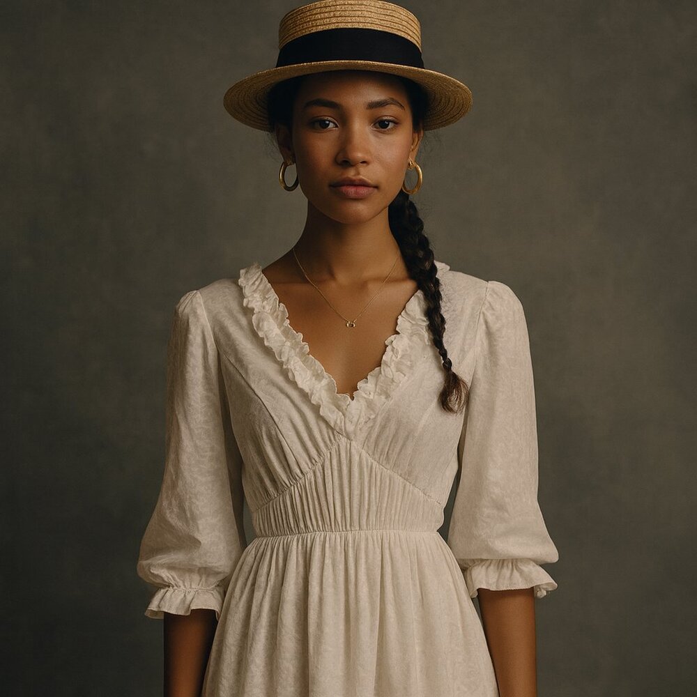 White ruffled dress